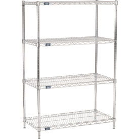 Nexel® 4 Shelf Chrome Wire Shelving Unit Starter 36""W x 18""D x 63""H