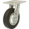 Global Industrial™ Heavy Duty Swivel Plate Caster 5"" Mold-on Rubber Wheel 350 lb. Capacity
