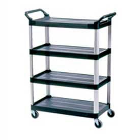 Rubbermaid® Xtra Service Cart w/4 Shelves 300 lb. Capacity 40-3/5""L x 20""W x 51""H Black