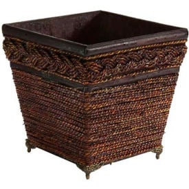Nearly Natural Lacquered Coiled Rope Decorative Planter