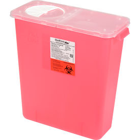 Oakridge Products 3 Gallon Sharps Container w/ Split Rotor Lid Red
