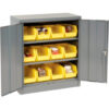 Global Industrial Locking Storage Cabinet w/ 12 Yellow Bins 99 lbs. Weight 36""W x 18""D x 42""H