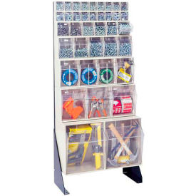 Quantum Tip Out Bin Floor Stand QFS148-38- Single Sided 48"" H Gray