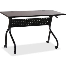 Lorell Mobile 48"" Flip Top Training Table - Espresso/Black