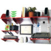 Wall Control Office Wall Mount Desk Storage and Organization Kit Galvanized Red 48"" X 32"" X 12""