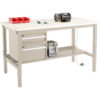 Global Industrial™ 60""W x 30""D Production Workbench - ESD Safety Edge - Drawers & Shelf - Tan