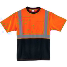 Ergodyne® GloWear® 8289BK Hi-Vis T-Shirt Black Bottom Class 2 4XL Orange