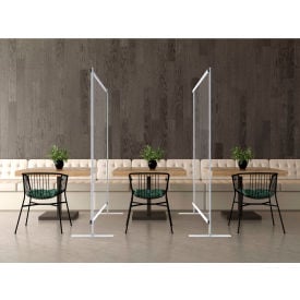 Global Industrial™ Floor Standing Portable Clear Divider Safety Partition 5'W x 5'H