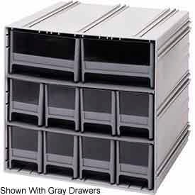 Quantum Interlocking Storage Cabinet QIC-8224 - 11-3/4""Wx11-3/8""Dx11""H - 10 Blue Drawers