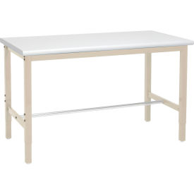 Global Industrial™ 60x30 Adjustable Height Workbench Square Tube Leg - Laminate Safety Edge Tan