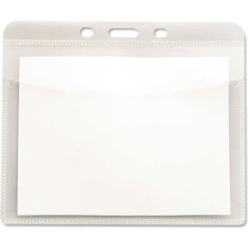 Advantus® PVC-Free Badge Holders Horizontal 4"" x 3"" Clear 50/Pack