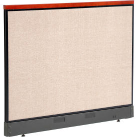 Interion® Deluxe Office Partition Panel with Pass Thru Cable 60-1/4""W x 47-1/2""H Tan