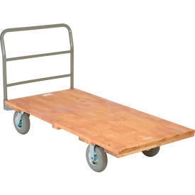 Global Industrial™ Hardwood Deck Platform Truck 60 x 30 1200 Lb. Capacity 8"" Pneumatic Casters