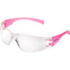 Global Industrial™ Frameless Petite Safety Glasses Scratch Resistant Clear Lens Pink Frame
