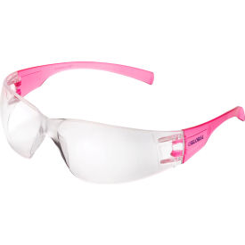 Global Industrial™ Frameless Petite Safety Glasses Scratch Resistant Clear Lens Pink Frame