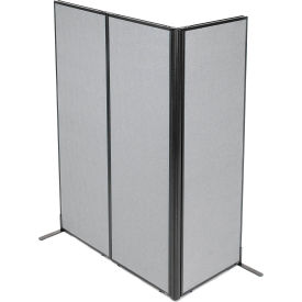 Interion® Freestanding 3-Panel Corner Room Divider 24-1/4""W x 72""H Panels Gray