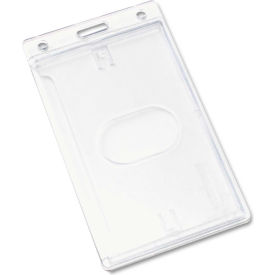 Advantus® Frosted Rigid Badge Holder 3-3/8"" x 2-1/8"" Clear Vertical 25/BX