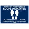 Global Industrial™ Dark Blue Social Distancing Floor Sign 16"" W x 10"" H  Vinyl Adhesive