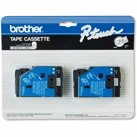 Brother® P-Touch® TC Tape Cartridges 1/2""W Black on Clear 2/Pack