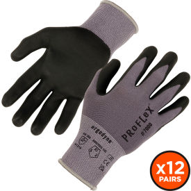 Ergodyne® ProFlex® 7000 Nitrile Coated Gloves w/ Microfoam Palm 2XL Gray 12 Pairs