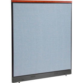 Interion® Deluxe Office Partition Panel with Pass Thru Cable 60-1/4""W x 65-1/2""H Blue