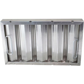 Allpoints 26-3888 10""(H) x 16""(W) x 2""(T) Stainless Steel Hood Filter - Ridged Baffles