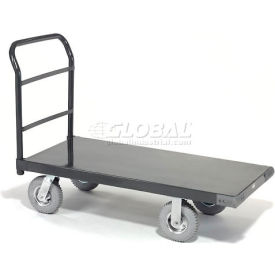 Global Industrial™ Steel Deck Platform Truck 48 x 24 1200 Lb. Capacity 8"" Pneumatic Casters