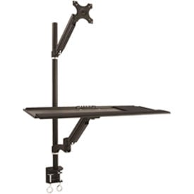 TygerClaw TYDS10019BLK Double Monitor Sit-Stand Workstation
