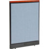 Interion® Deluxe Electric Office Partition Panel 36-1/4""W x 47-1/2""H Blue