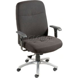 Interion® Big & Tall Chair With 27""H Back & Adjustable Arms Fabric Black