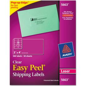 Avery® Easy Peel Laser Mailing Labels 2 x 4 Clear 500/Box
