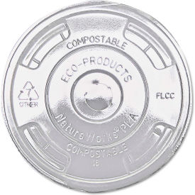 Eco-Products® Compostable Cold Drink Cup Lids Flat Translucent 1000/Carton
