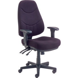 Interion® Multifunction Chair With Mid Back Adjustable Arms Fabric Black Seat/Black Base
