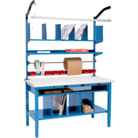 Global Industrial™ Complete Packing Workbench W/Power Apron ESD Safety Edge 60""W x 36""D