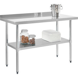 Global Industrial™ 430 Stainless Steel Table 30 x 24"" Undershelf 2"" Backsplash