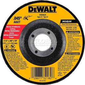 DeWalt DW8425 Metal & Stainless Cutting Wheel Type 27 5"" DIA. 2 60 Grit Aluminum Oxide