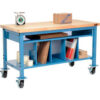 Global Industrial™ Mobile Packing Workbench W/Lower Shelf Kit Maple Square Edge 60""W x 36""D