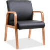 Lorell® Guest Chair - Bonded Leather - Black