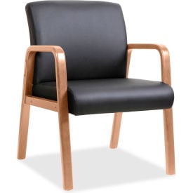 Lorell® Guest Chair - Bonded Leather - Black