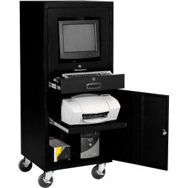 Global Industrial™ Mobile Computer Cabinet Black Unassembled