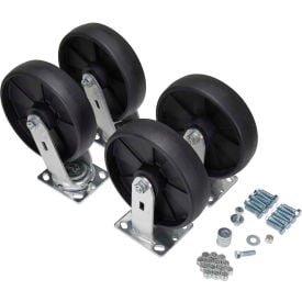 8"" x 2"" Glass Filled Nylon Caster Kit D-CK4-GFN8-2 for Hopper - 5000 Lb. Cap.