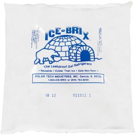 Ice-Brix™ Cold Packs 12 Oz. 6""L x 6""W x 1""H White/Blue 24/Pack