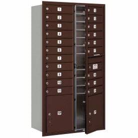 4C Horizontal Mailbox 56-3/4""H Double Column 20 MB1/2 PL Doors Front Load Bronze USPS