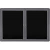 Ghent Ovation Letter Board - Indoor - 2 Door - Black w/Gray Frame - 47""W x 34""H