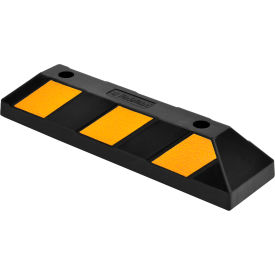 Global Industrial™ Rubber Parking Stop/Curb Block 22""L Black w/ Yellow Stripes