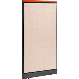 Interion® Deluxe Office Partition Panel with Pass Thru Cable 36-1/4""W x 65-1/2""H Tan