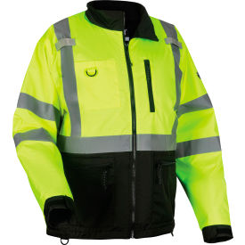Ergodyne® High Visibility Windbreaker Water Resistant Jacket Type R Class 3 Lime Small