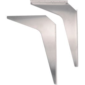 Global Industrial™ Wall Mount Brackets For 24"" Deep ADA Locker Bench Top Stainless Steel Pair