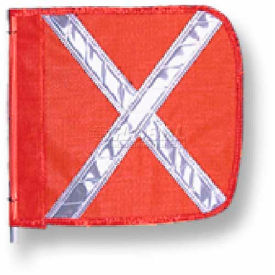 Heavy Duty Flag 12""x11"" Orange w/ White X