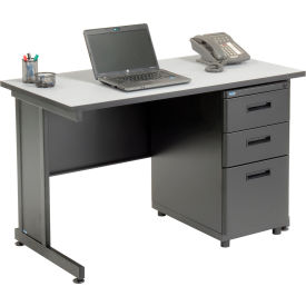 Interion® Office Desk with 3 Drawers - 48"" x 24"" - Gray